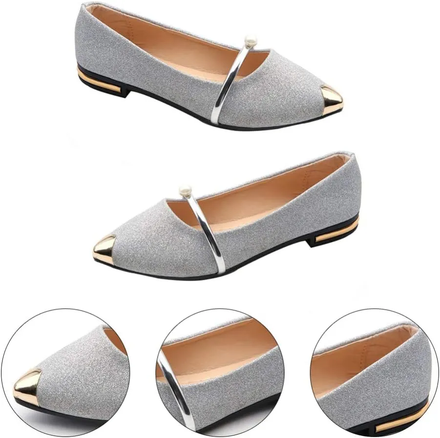 1Pair Pearl Pumps Wall Decor Woman Single Shoes Node Flats for Women Pointed Toe Flat Sandals Dress Shoes Womens Flats Kitchen Decor Home Decor Knee high Summer Cotton Shoes Miss