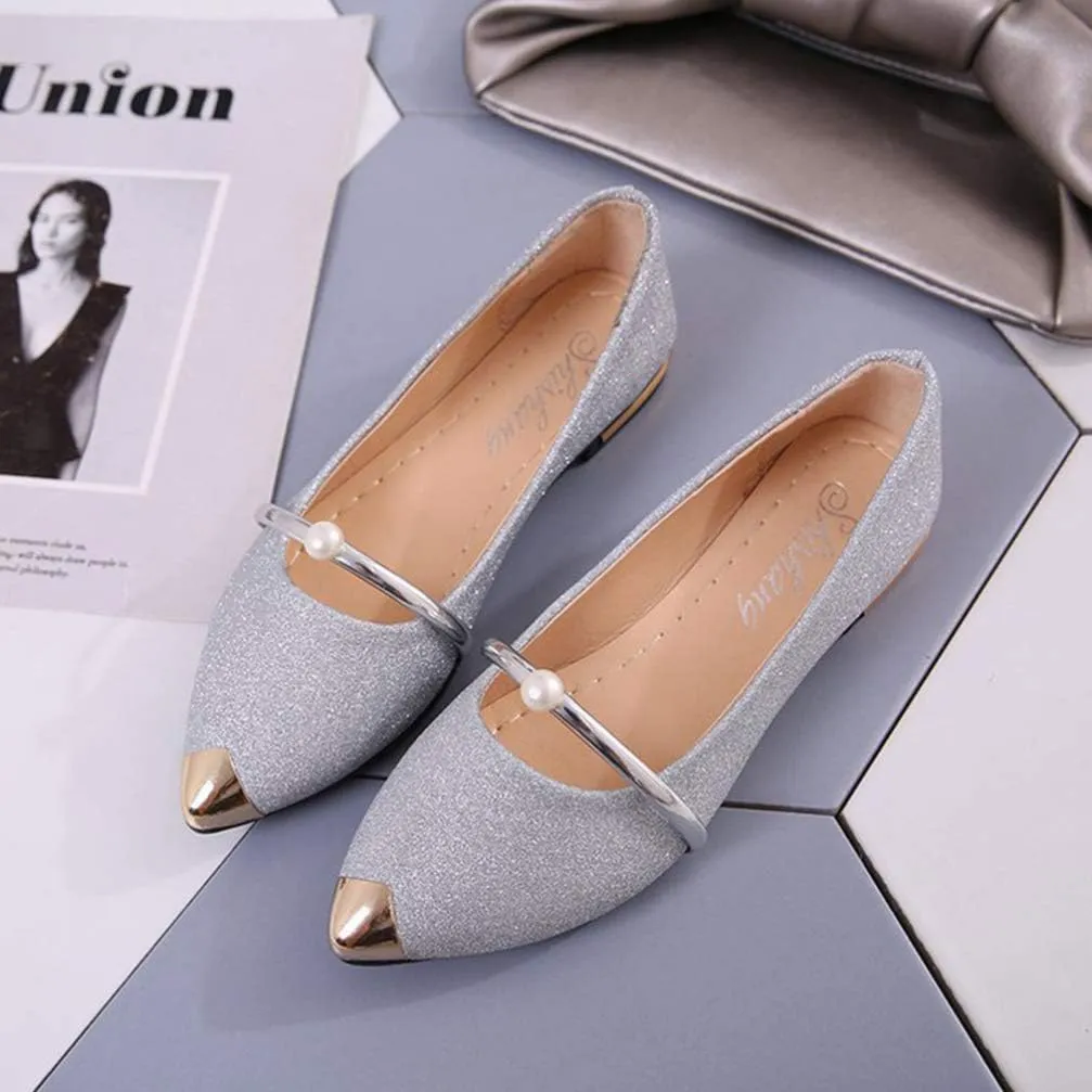 1Pair Pearl Pumps Wall Decor Woman Single Shoes Node Flats for Women Pointed Toe Flat Sandals Dress Shoes Womens Flats Kitchen Decor Home Decor Knee high Summer Cotton Shoes Miss