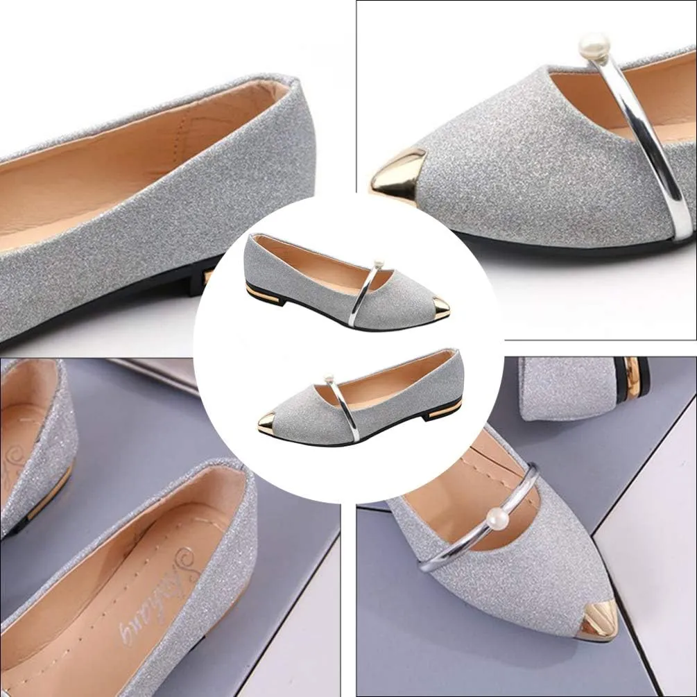 1Pair Pearl Pumps Wall Decor Woman Single Shoes Node Flats for Women Pointed Toe Flat Sandals Dress Shoes Womens Flats Kitchen Decor Home Decor Knee high Summer Cotton Shoes Miss