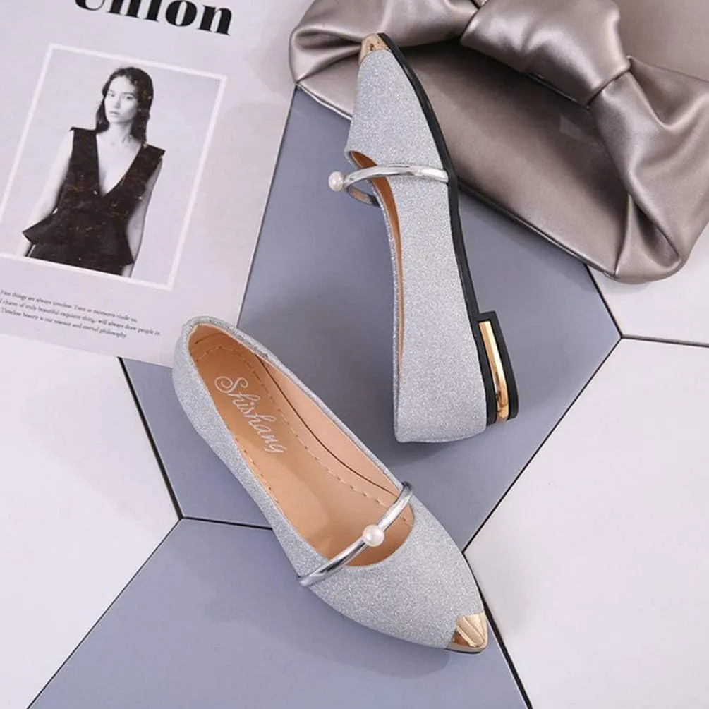 1Pair Pearl Pumps Wall Decor Woman Single Shoes Node Flats for Women Pointed Toe Flat Sandals Dress Shoes Womens Flats Kitchen Decor Home Decor Knee high Summer Cotton Shoes Miss