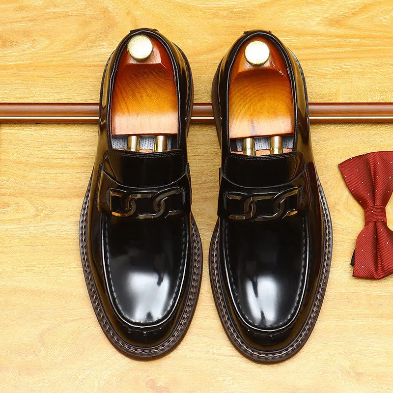 2025 Designer leather hand-polished men's shoes business casual loafers British lazy one-pedal suit leather shoes
