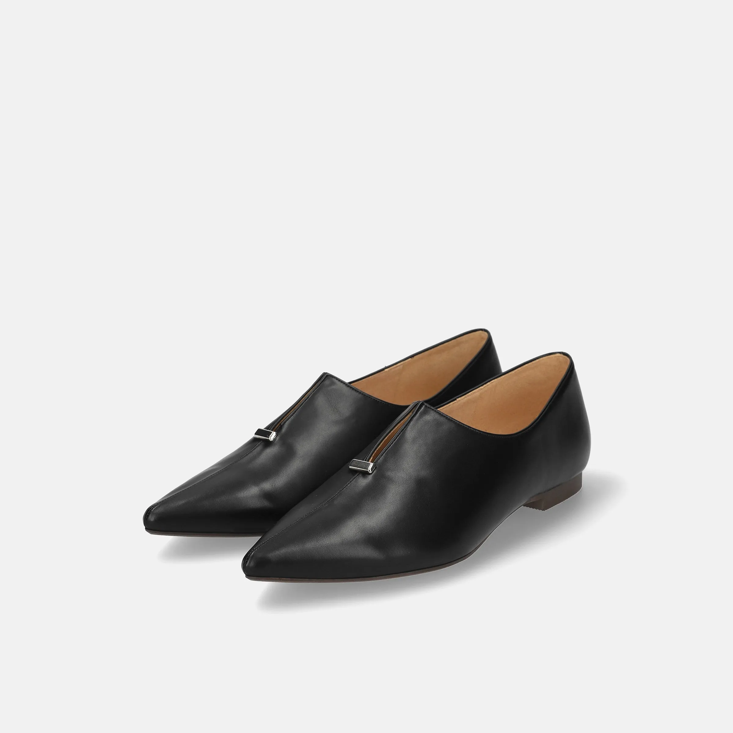 25% OFF: 2024SS: Metal Stud Slit Flat Shoes (4795) Black