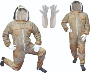3 Layer Bee Suit With Fencing Veil And One Pair Gloves Ventilated Sting Proof Beekeeping Suit For Beekeepers