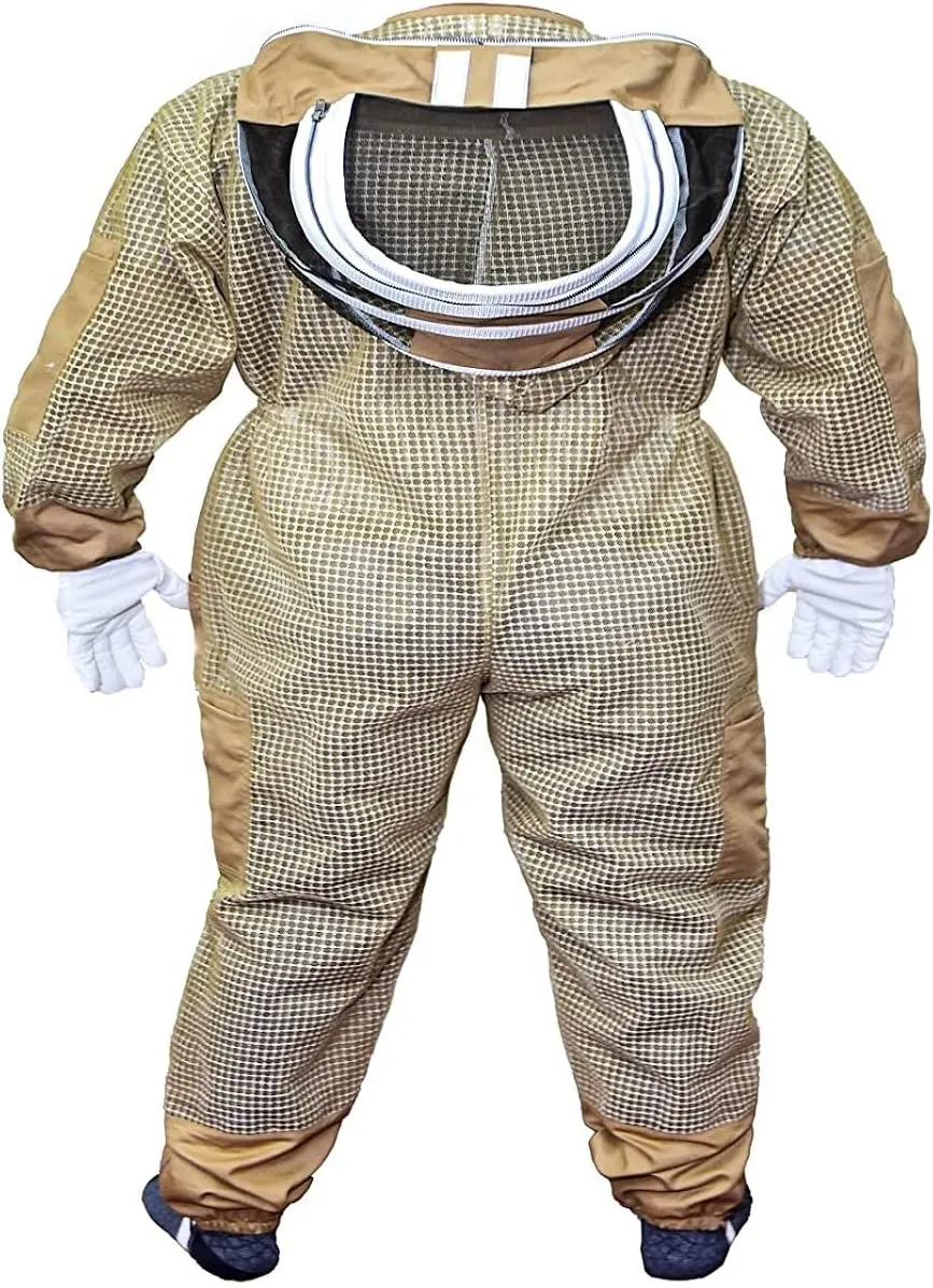 3 Layer Bee Suit With Fencing Veil And One Pair Gloves Ventilated Sting Proof Beekeeping Suit For Beekeepers