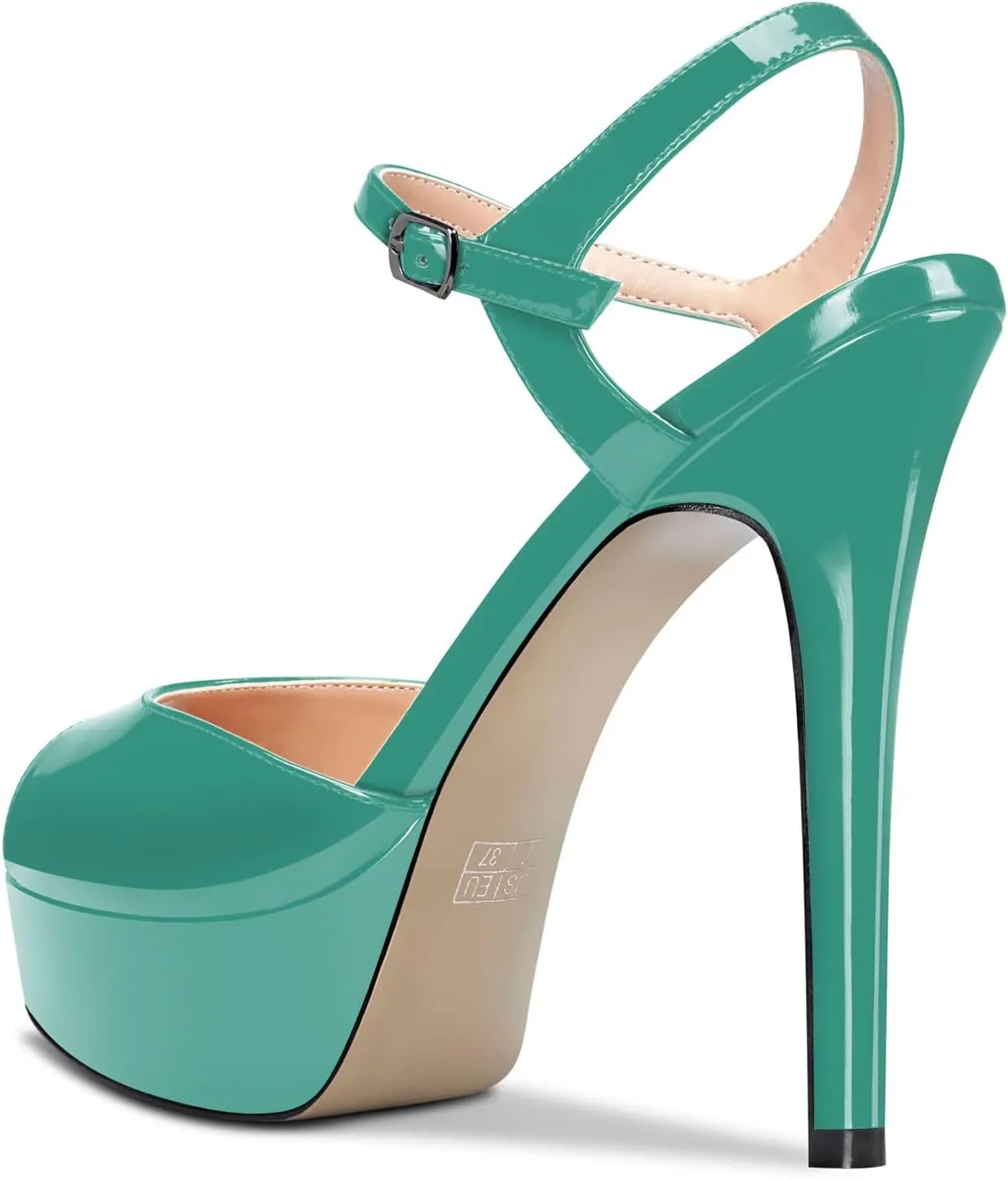 Aachcol Women Platform Sandals Ankle Strap Peep Open Toe Stiletto High Heel Slingback Dress Shoes 5 Inches
