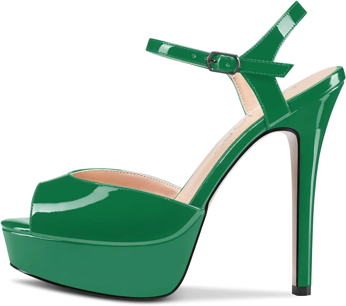 Aachcol Women Platform Sandals Ankle Strap Peep Open Toe Stiletto High Heel Slingback Dress Shoes 5 Inches