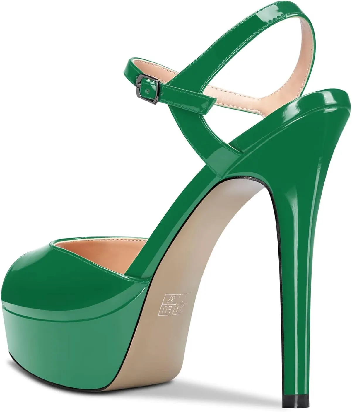 Aachcol Women Platform Sandals Ankle Strap Peep Open Toe Stiletto High Heel Slingback Dress Shoes 5 Inches