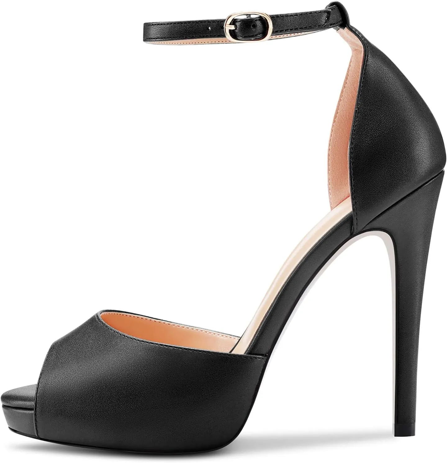 Aachcol Women Platform Sandals Peep Open Toe Ankle Strap Stiletto High Heel Dress Shoes Pumps Wedding Matte 5 Inch