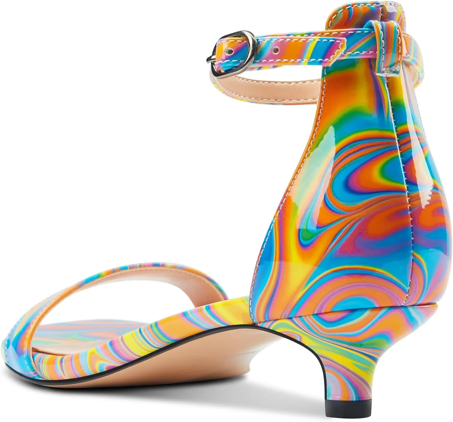 Aachcol Women Sandals Peep Open Toe Kitten Low Heel Ankle Strap Dress Shoes 1.5 Inch
