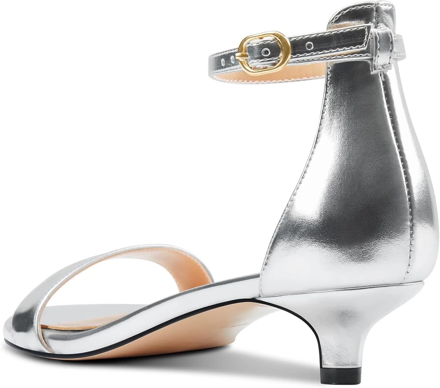 Aachcol Women Sandals Peep Open Toe Kitten Low Heel Ankle Strap Dress Shoes 1.5 Inch