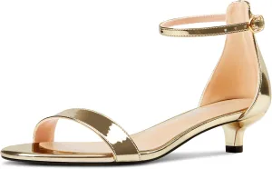 Aachcol Women Sandals Peep Open Toe Kitten Low Heel Ankle Strap Dress Shoes 1.5 Inch
