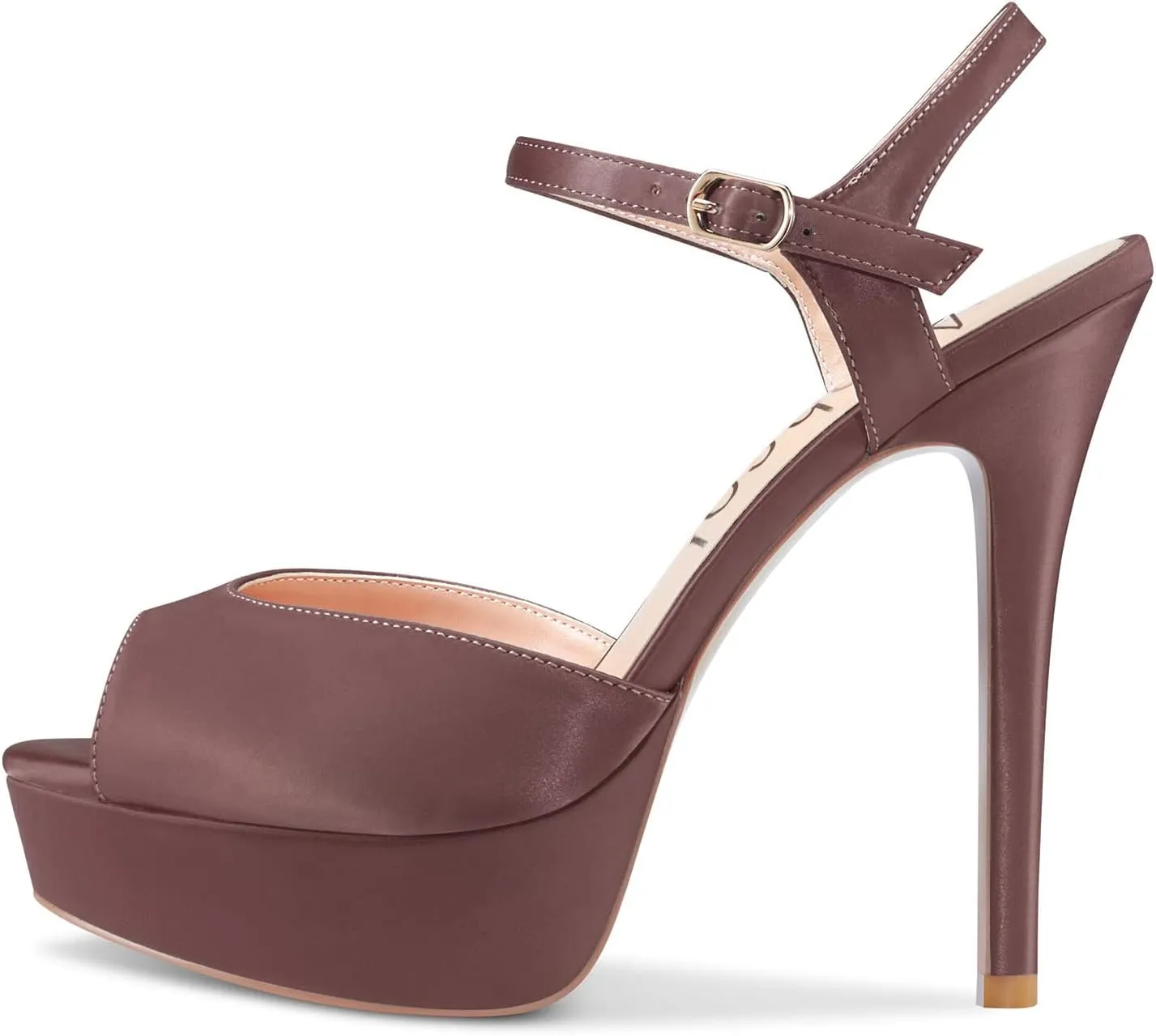 Aachcol Women Stiletto High Heel Platform Sandals Peep Open Toe Ankle Strap Slingback Dress Shoes Wedding Party 5 Inches