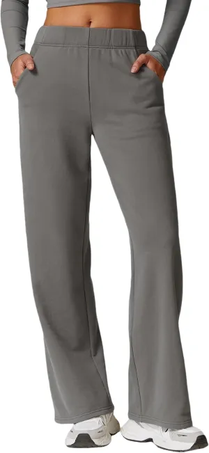 ABOCIW Womens Straight Leg Sweatpants Cotton High Waisted Baggy Athletic Joggers Lounge Pants with Pockets