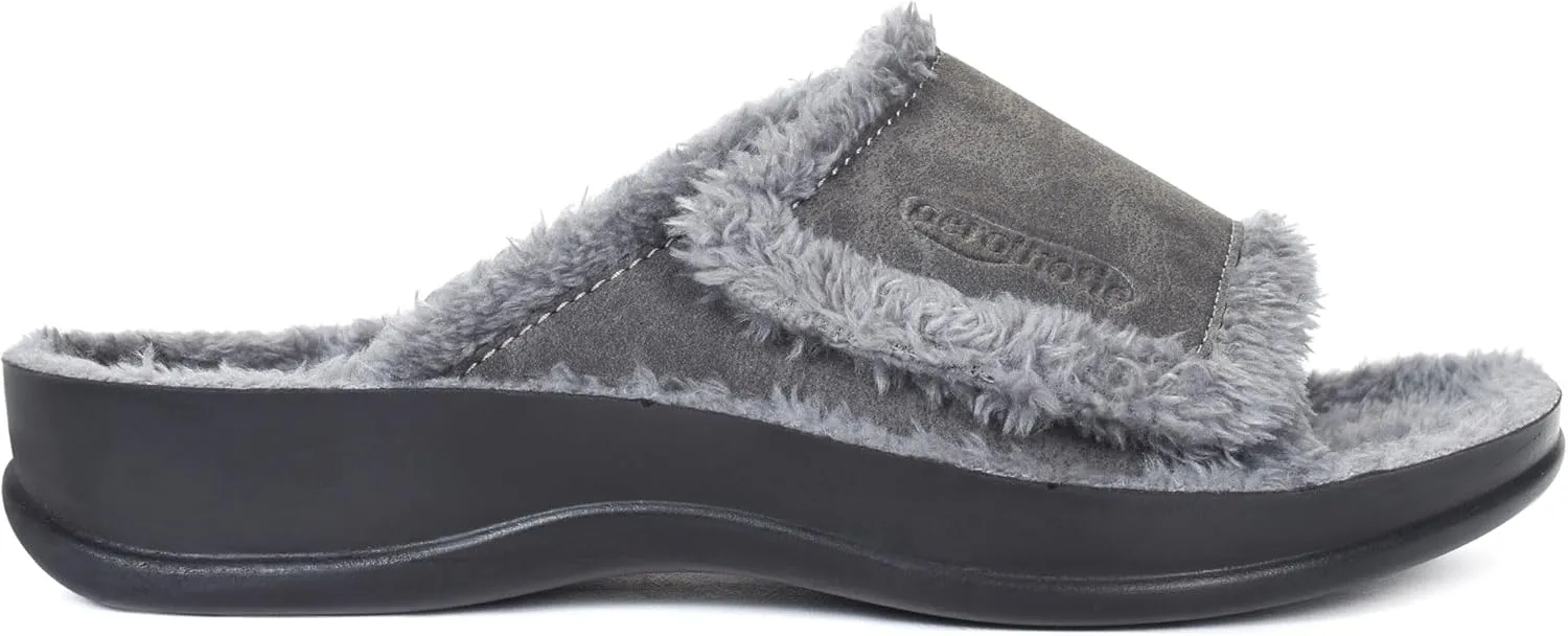 AEROTHOTIC Orthopedic Slippers for Women Indoor and Outdoor House Shoes Fuzzy Slippers With Arch Support for Plantar Fasciitis Relief Bedroom Slippers Women