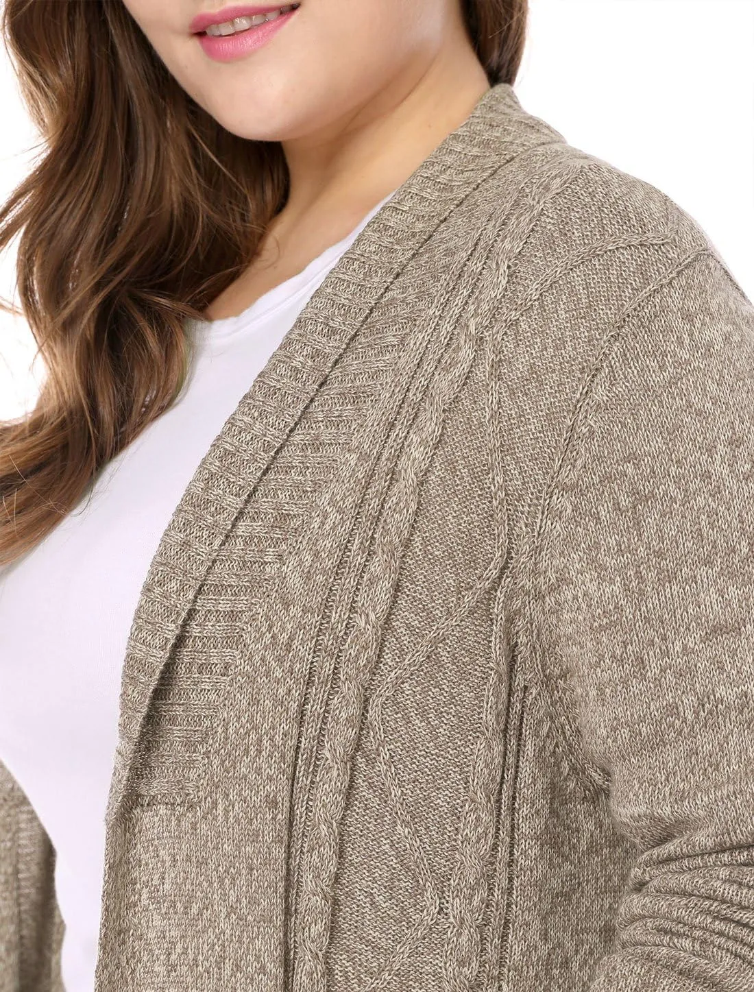 Agnes Orinda Women's Plus Size Classic Cardigan Sweaters Long Sleeve with Pockets Lightweight Cardigans