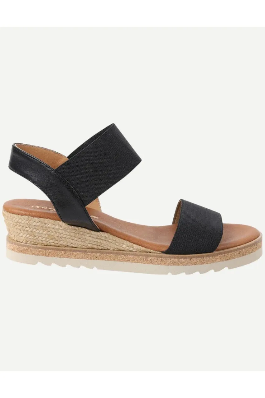 Andre Assous Neveah, Black Wedge Sandal