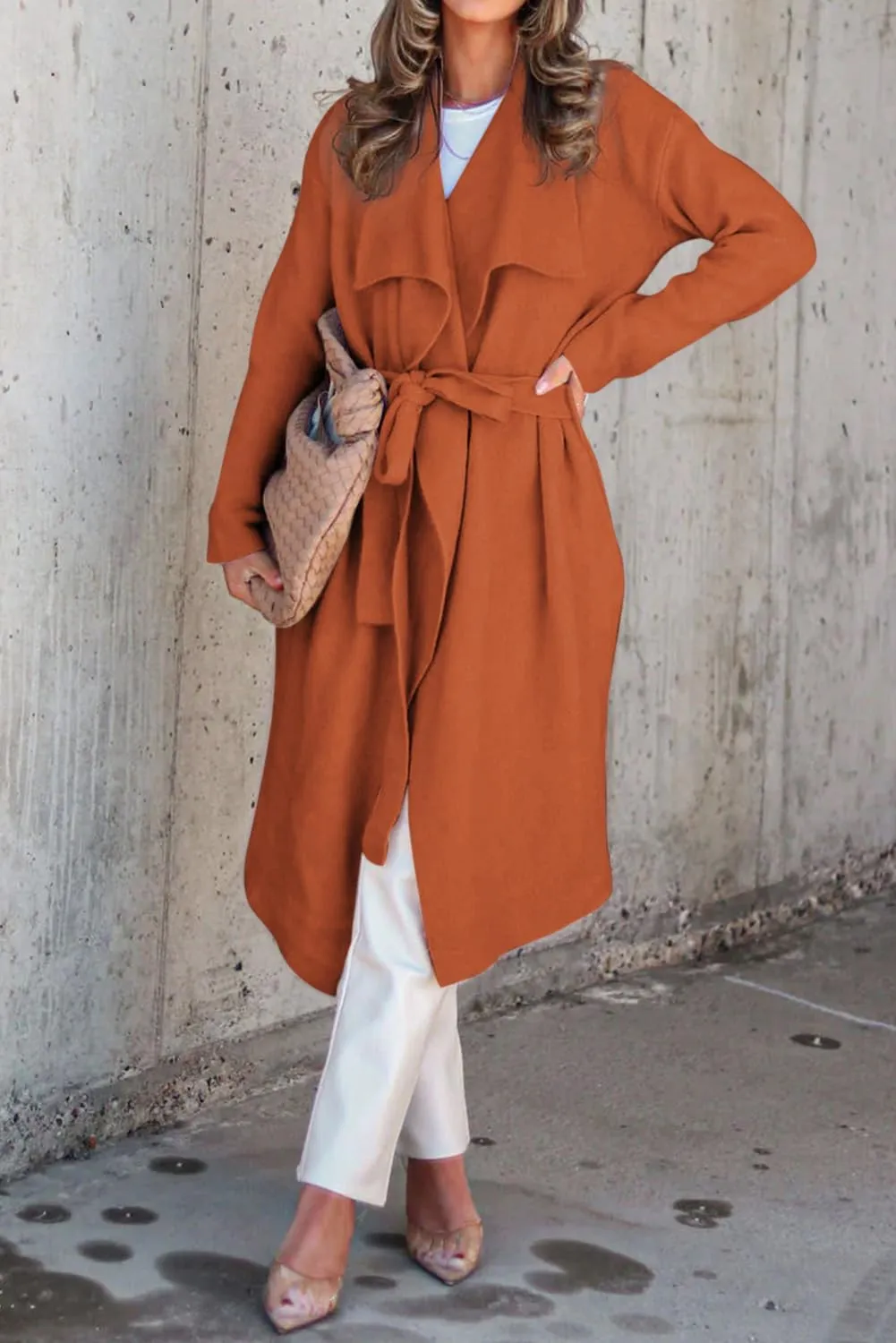 Angerella Women's Casual Long Sleeve Draped Open Front Knit Long Cardigan Sweater Outwear Coats with Pocket