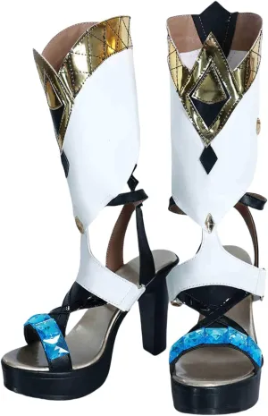Anime Xilonen Cosplay Costume Shoes White High Heel Boots for Women Role Play Halloween Carnival Outfit