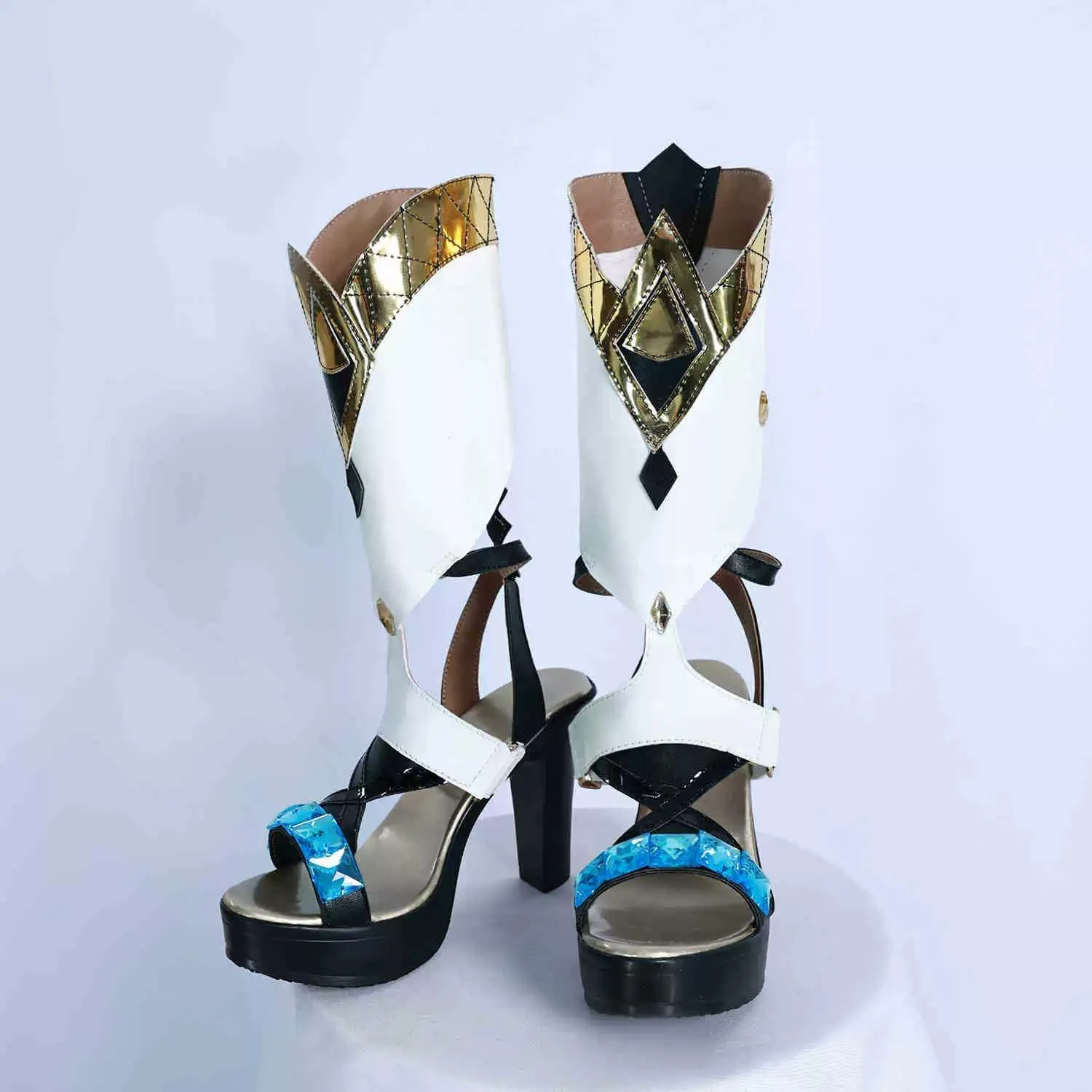 Anime Xilonen Cosplay Costume Shoes White High Heel Boots for Women Role Play Halloween Carnival Outfit