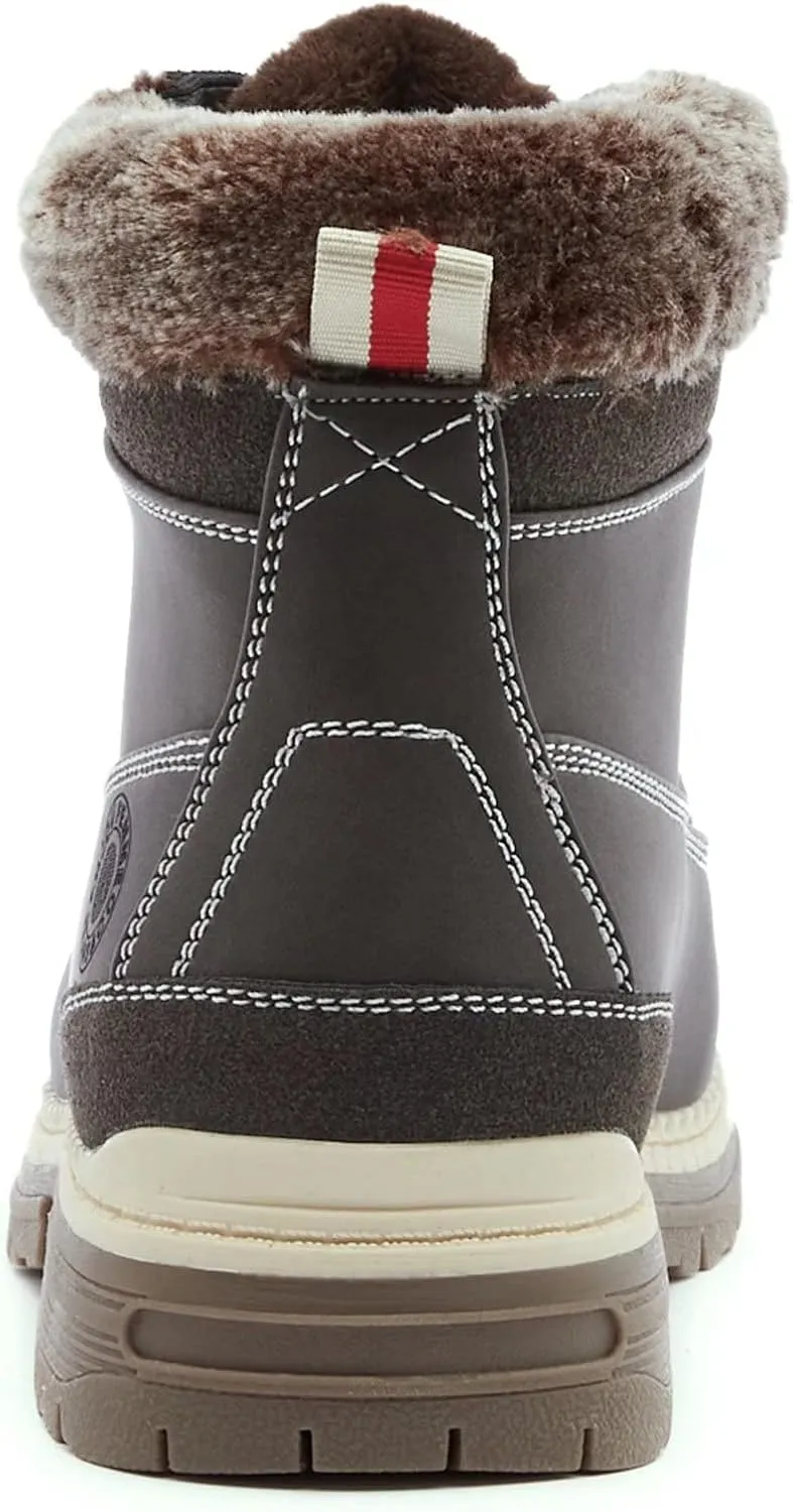 ANJOUFEMME Womens Hiking Snow Winter Boots - Waterproof Work Ankle Boots for Women Comfortable Warm Fur Boots for Backpacking Cycling