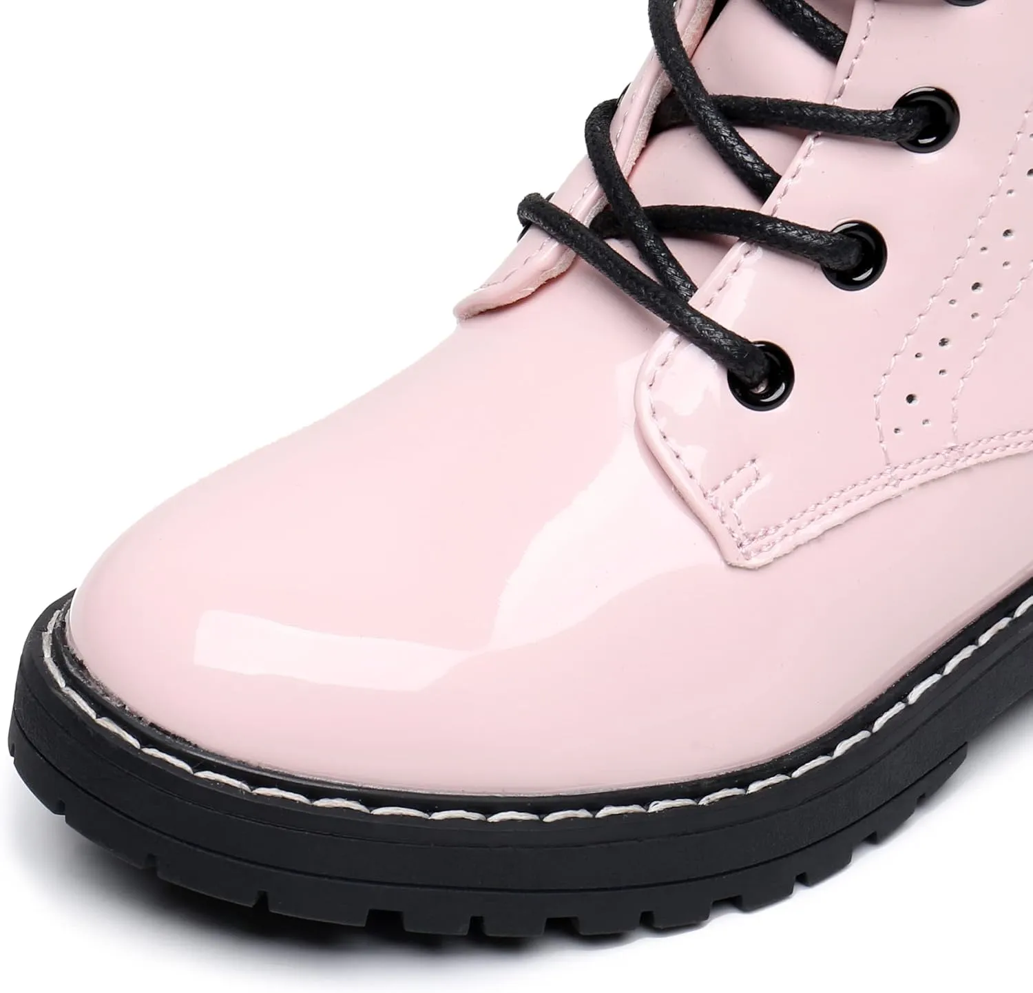 Apakowa Gilrs Combat Boots Side Zipper Ankle Booties (Toddler/Little Kid/Big Kid)