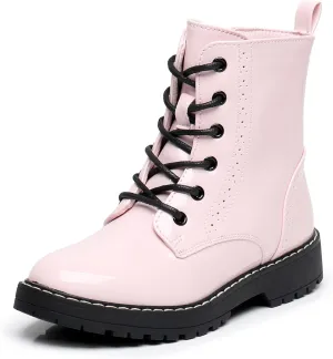 Apakowa Gilrs Combat Boots Side Zipper Ankle Booties (Toddler/Little Kid/Big Kid)
