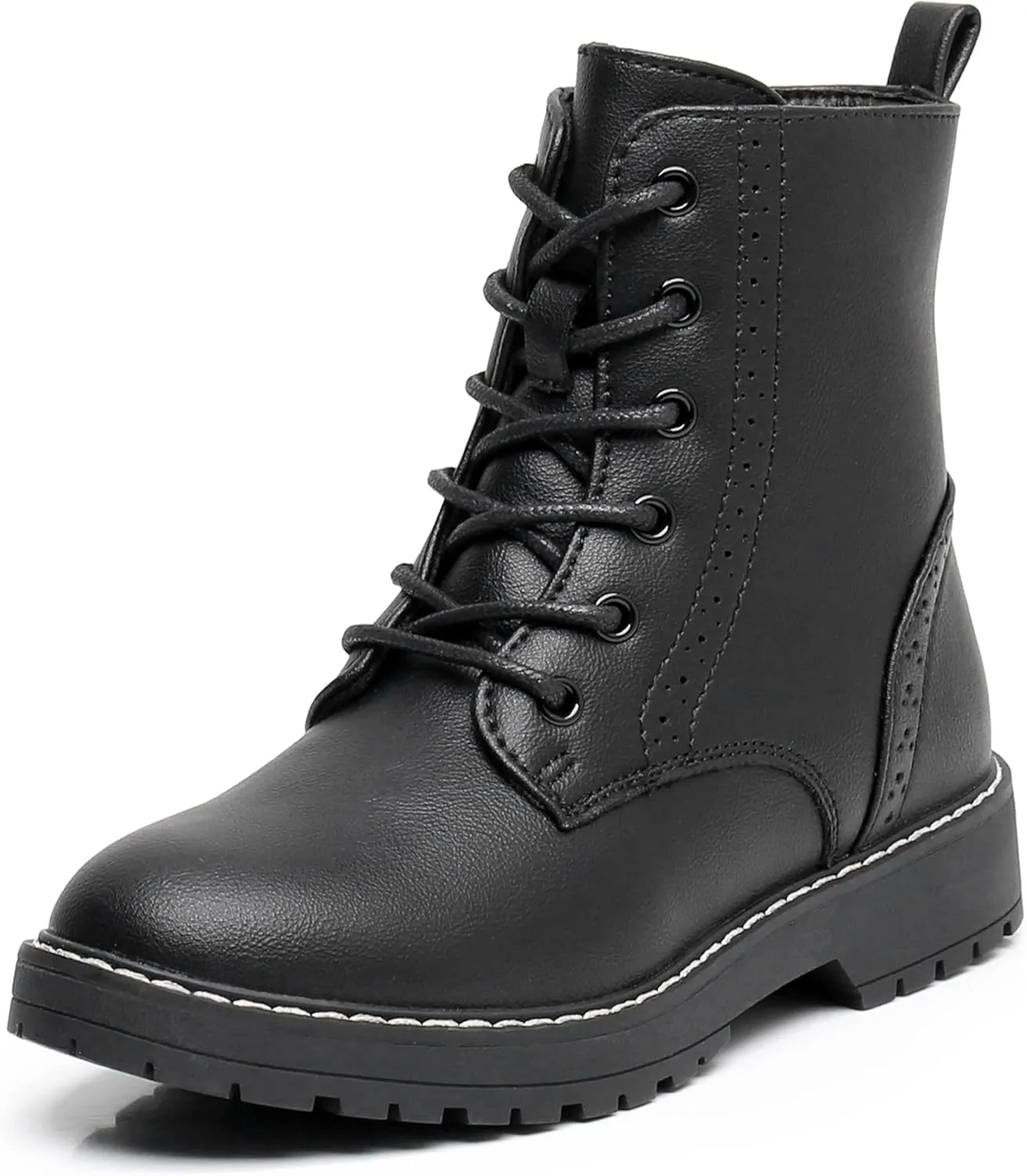 Apakowa Gilrs Combat Boots Side Zipper Ankle Booties (Toddler/Little Kid/Big Kid)