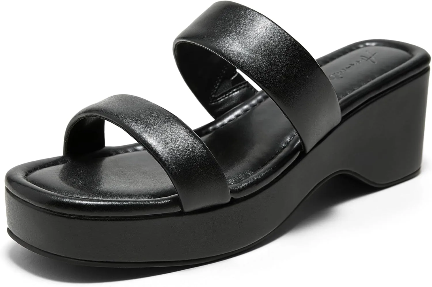 Arromic Platform Wedge Sandals Women Open Toe Slip on Two Strap Chunky Heeled Sandal for Summer Casual Dressy