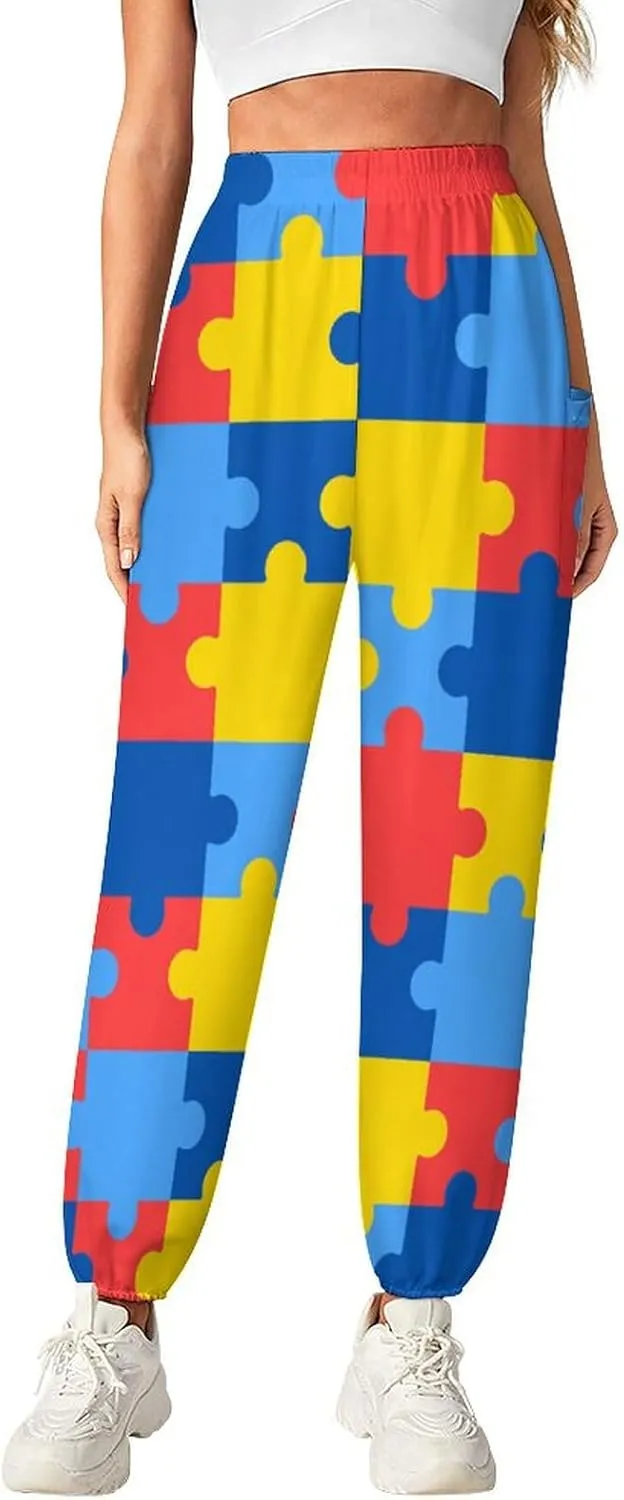 Autism Awareness Yoga Bloomers Womans Hippie Harem Pant Knickerbockers Elastic Gym Leggings Loose Casual Sweatpants
