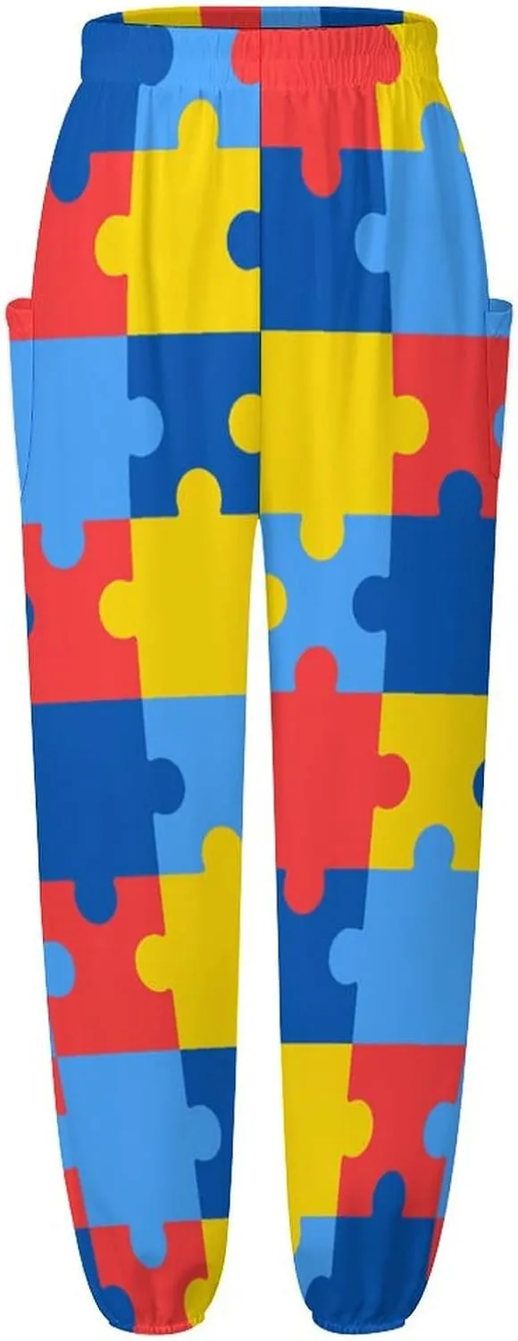 Autism Awareness Yoga Bloomers Womans Hippie Harem Pant Knickerbockers Elastic Gym Leggings Loose Casual Sweatpants