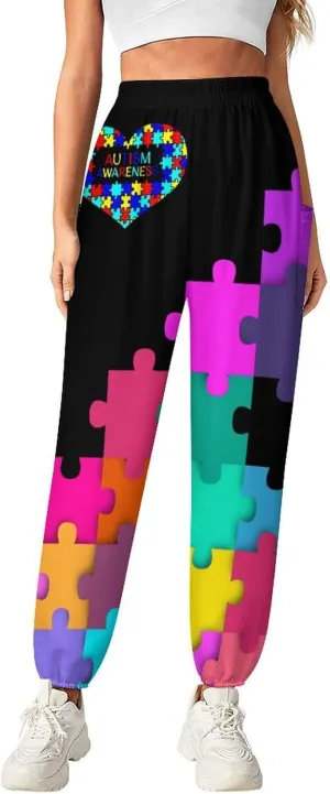 Autism Awareness Yoga Bloomers Womans Hippie Harem Pant Knickerbockers Elastic Gym Leggings Loose Casual Sweatpants