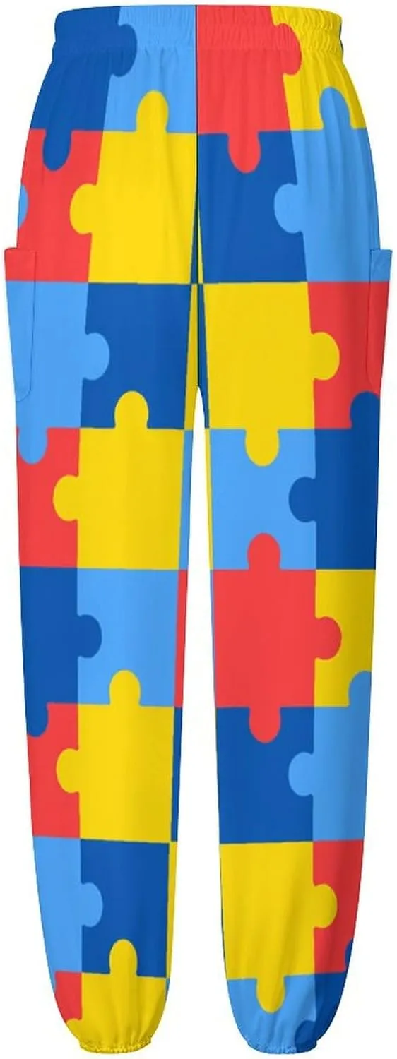 Autism Awareness Yoga Bloomers Womans Hippie Harem Pant Knickerbockers Elastic Gym Leggings Loose Casual Sweatpants