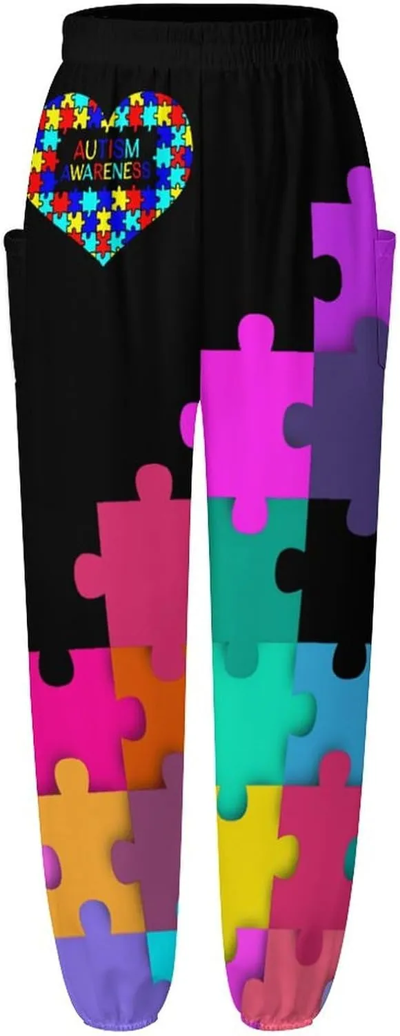 Autism Awareness Yoga Bloomers Womans Hippie Harem Pant Knickerbockers Elastic Gym Leggings Loose Casual Sweatpants