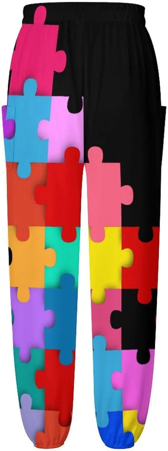 Autism Awareness Yoga Bloomers Womans Hippie Harem Pant Knickerbockers Elastic Gym Leggings Loose Casual Sweatpants