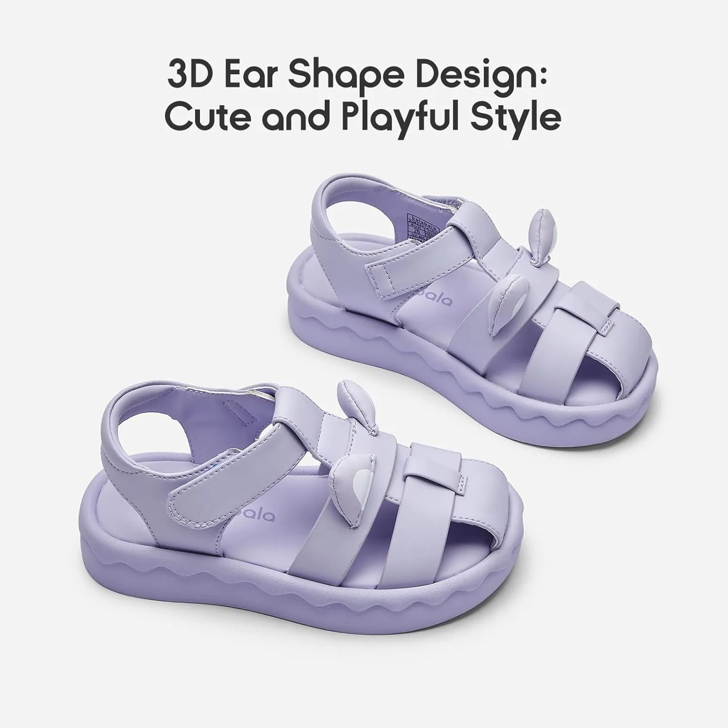 Balabala Toddler Girls Sandals Lightweight Cozy Sandals Cute Summer Shoes with Hook and Loop