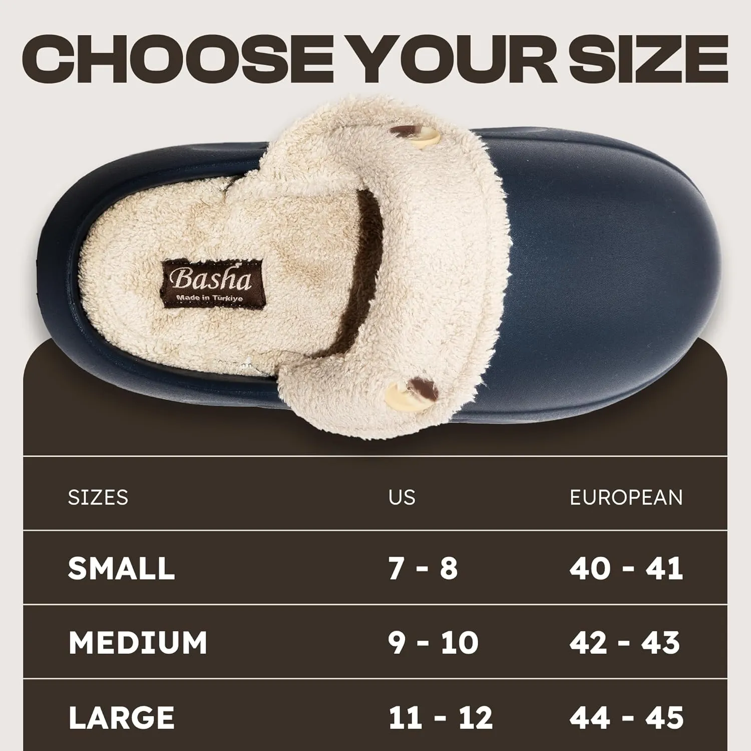 Basha Unisex Cozy Clogs Slippers Sandals for Men and Women, Great for Indoor, Super Cozy and Comfy Great for Winter Season with Fur Insoles