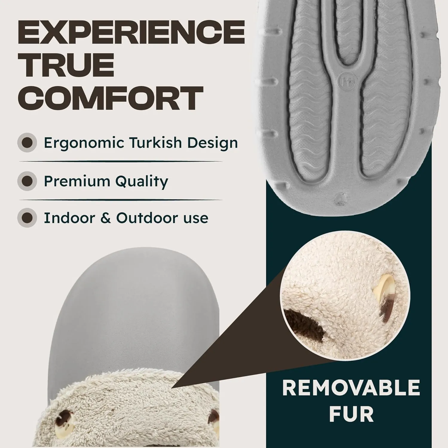Basha Unisex Cozy Clogs Slippers Sandals for Men and Women, Great for Indoor, Super Cozy and Comfy Great for Winter Season with Fur Insoles