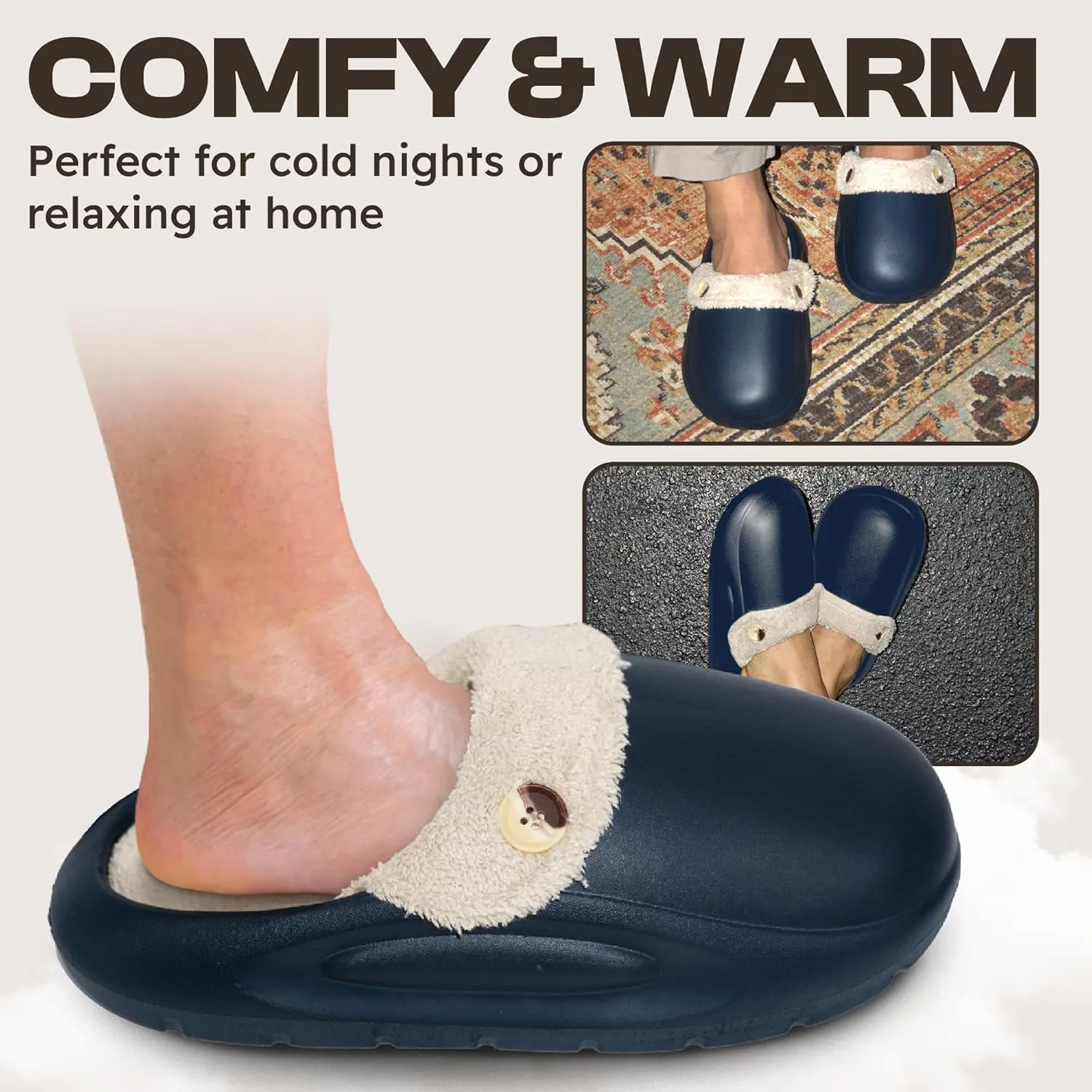 Basha Unisex Cozy Clogs Slippers Sandals for Men and Women, Great for Indoor, Super Cozy and Comfy Great for Winter Season with Fur Insoles