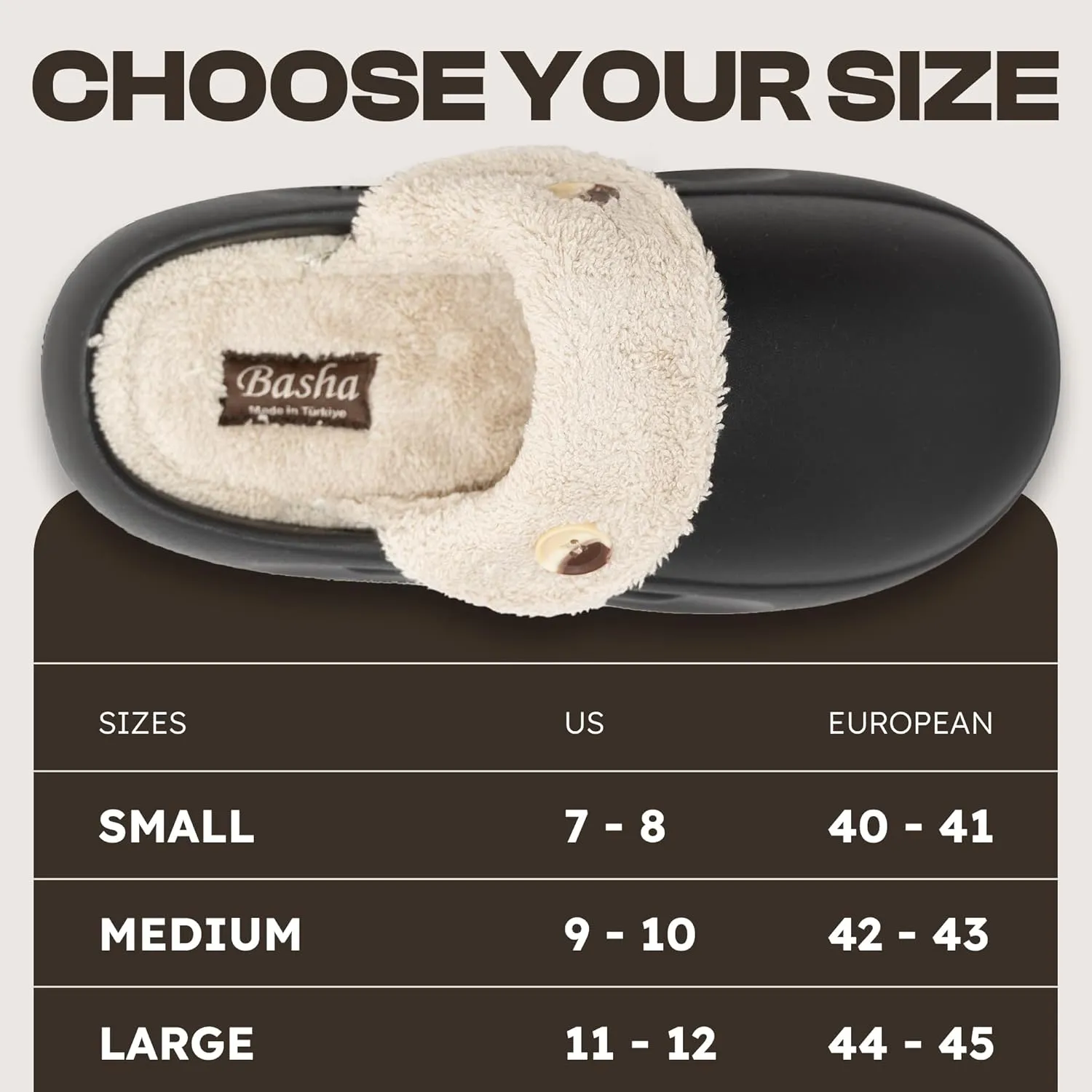 Basha Unisex Cozy Clogs Slippers Sandals for Men and Women, Great for Indoor, Super Cozy and Comfy Great for Winter Season with Fur Insoles