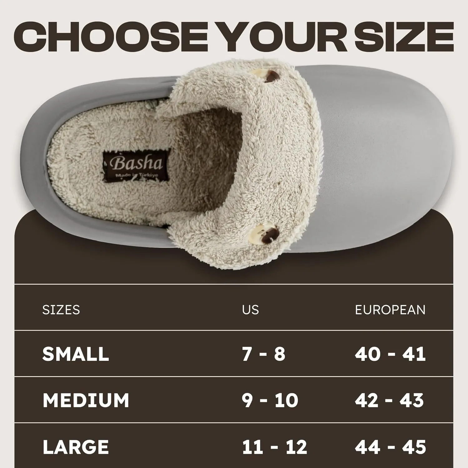 Basha Unisex Cozy Clogs Slippers Sandals for Men and Women, Great for Indoor, Super Cozy and Comfy Great for Winter Season with Fur Insoles