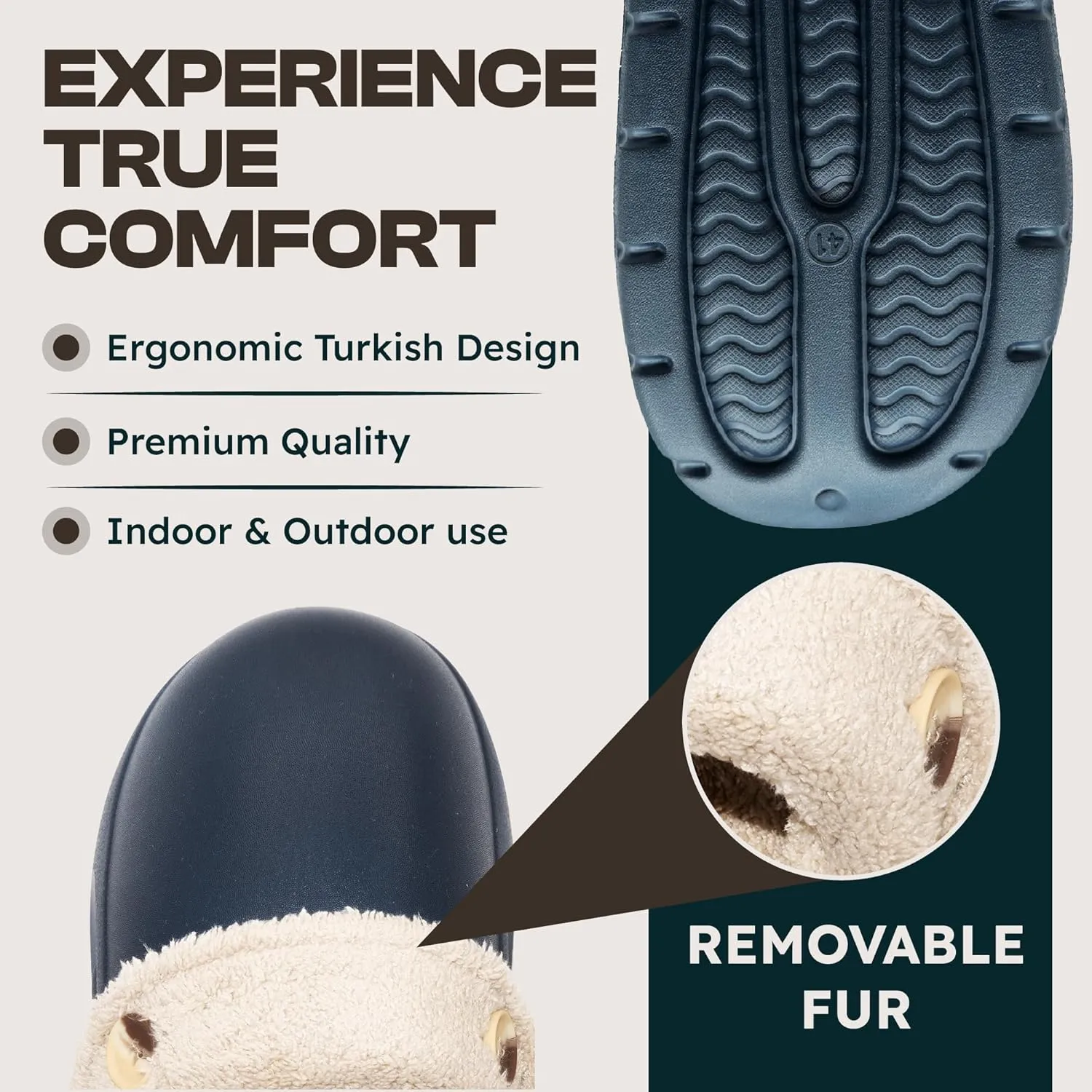 Basha Unisex Cozy Clogs Slippers Sandals for Men and Women, Great for Indoor, Super Cozy and Comfy Great for Winter Season with Fur Insoles