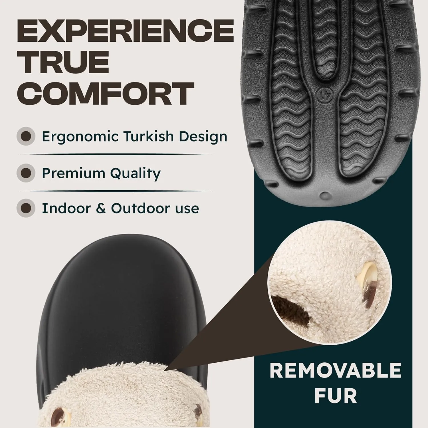 Basha Unisex Cozy Clogs Slippers Sandals for Men and Women, Great for Indoor, Super Cozy and Comfy Great for Winter Season with Fur Insoles