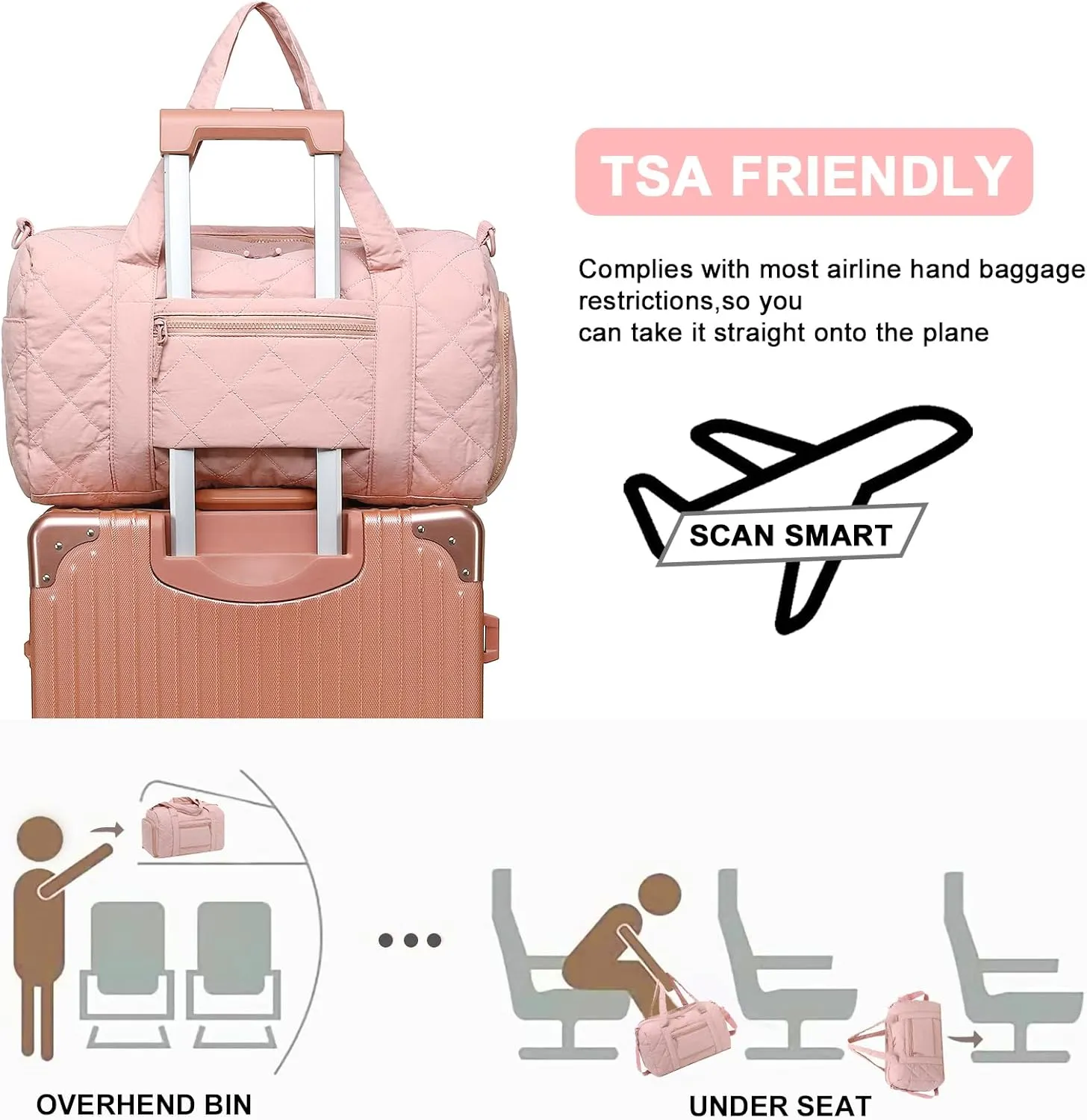 BLUBOON Duffle Bag Girls Kids Cute Gym Bag with Shoes Compartment & Wet Separation Waterproof Sports Overnight Travel Bag
