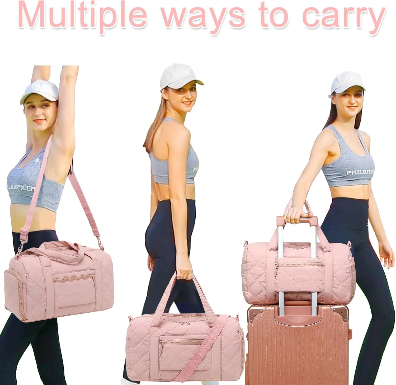 BLUBOON Duffle Bag Girls Kids Cute Gym Bag with Shoes Compartment & Wet Separation Waterproof Sports Overnight Travel Bag