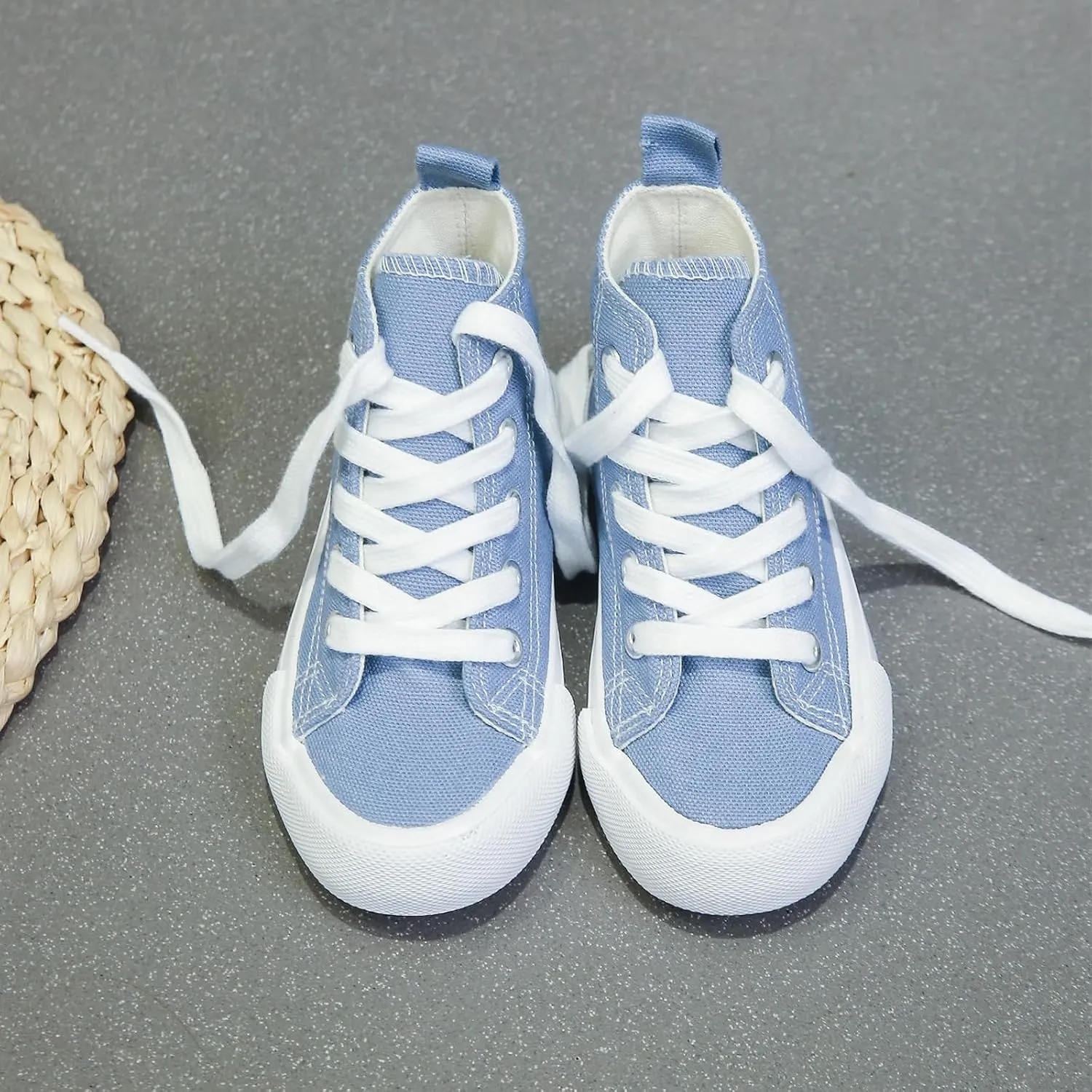 Boys & Girls High Top lace-up Kids' Espadrcanvas Shoes Back-to-School Season Little White Shoes Teen Classic Kids' Sneakers Tennis Shoes Baby Skate Shoes