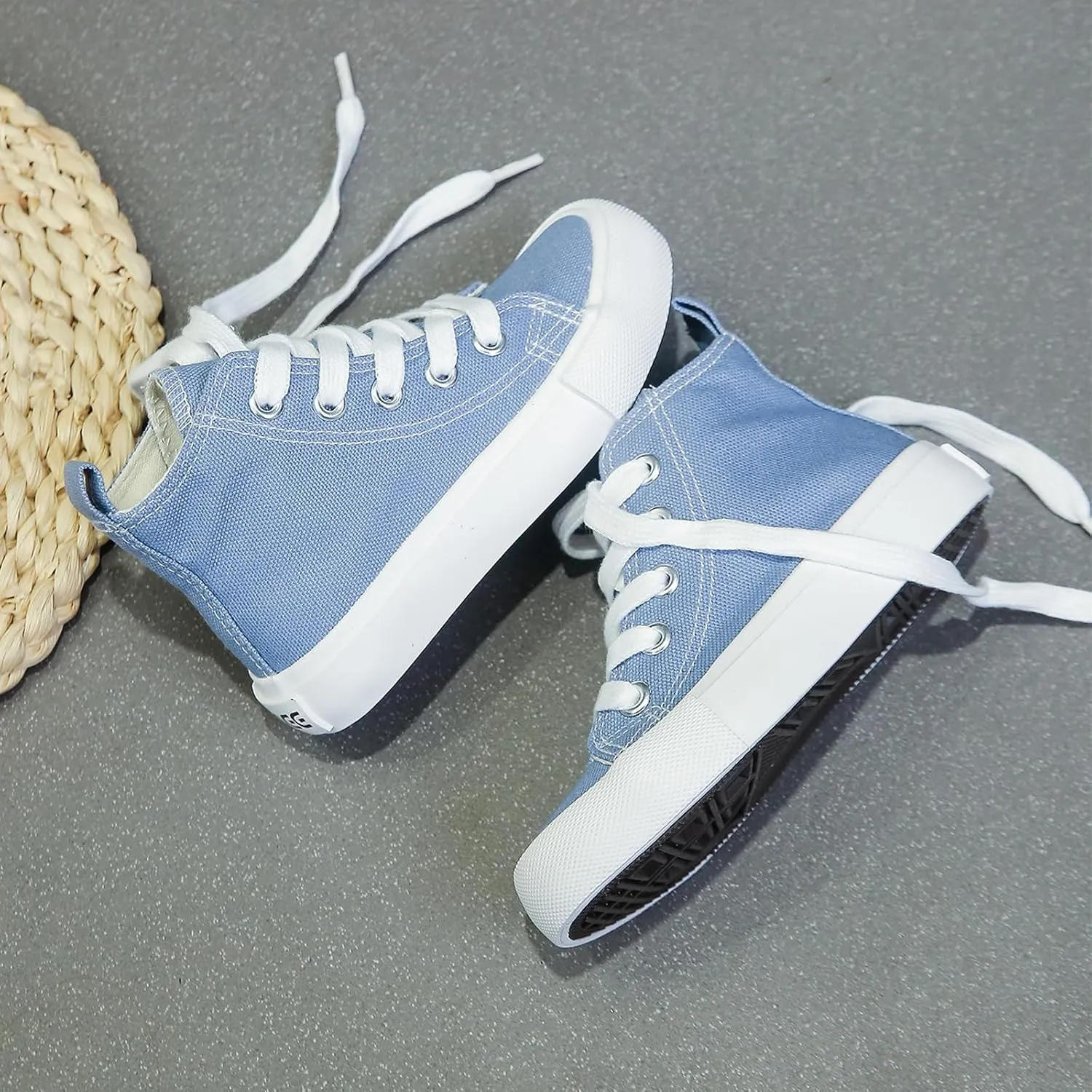 Boys & Girls High Top lace-up Kids' Espadrcanvas Shoes Back-to-School Season Little White Shoes Teen Classic Kids' Sneakers Tennis Shoes Baby Skate Shoes