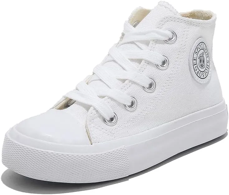 Boys & Girls High Top Zipper Kids' Espadrcanvas Shoes Back-to-School Season Little White Shoes Teen Classic Kids' Sneakers Tennis Shoes Baby Skate Shoes