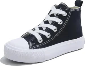 Boys and Girls High Top lace-up Kids' Espadrcanvas Shoes Back-to-School Season Little White Shoes Teen Classic Kids' Sneakers Tennis Shoes Baby Skate Shoes