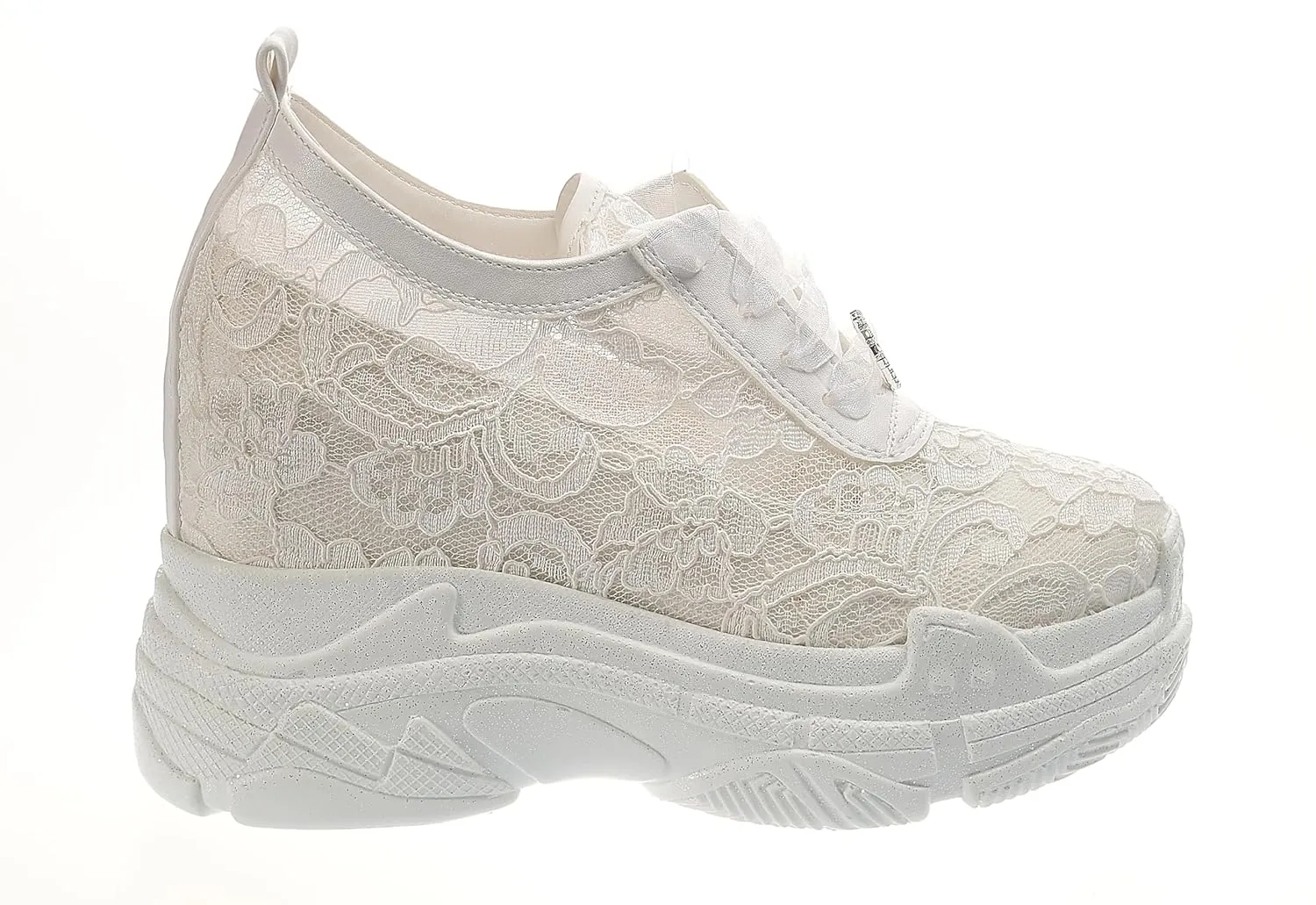 Bridal Shoes for Brides Internal Hidden Heel Comfortable 12cm (4 INC) heel height perfect comfort wide fit Sneakers personalized shoe (39 EUR / 8,5 US)