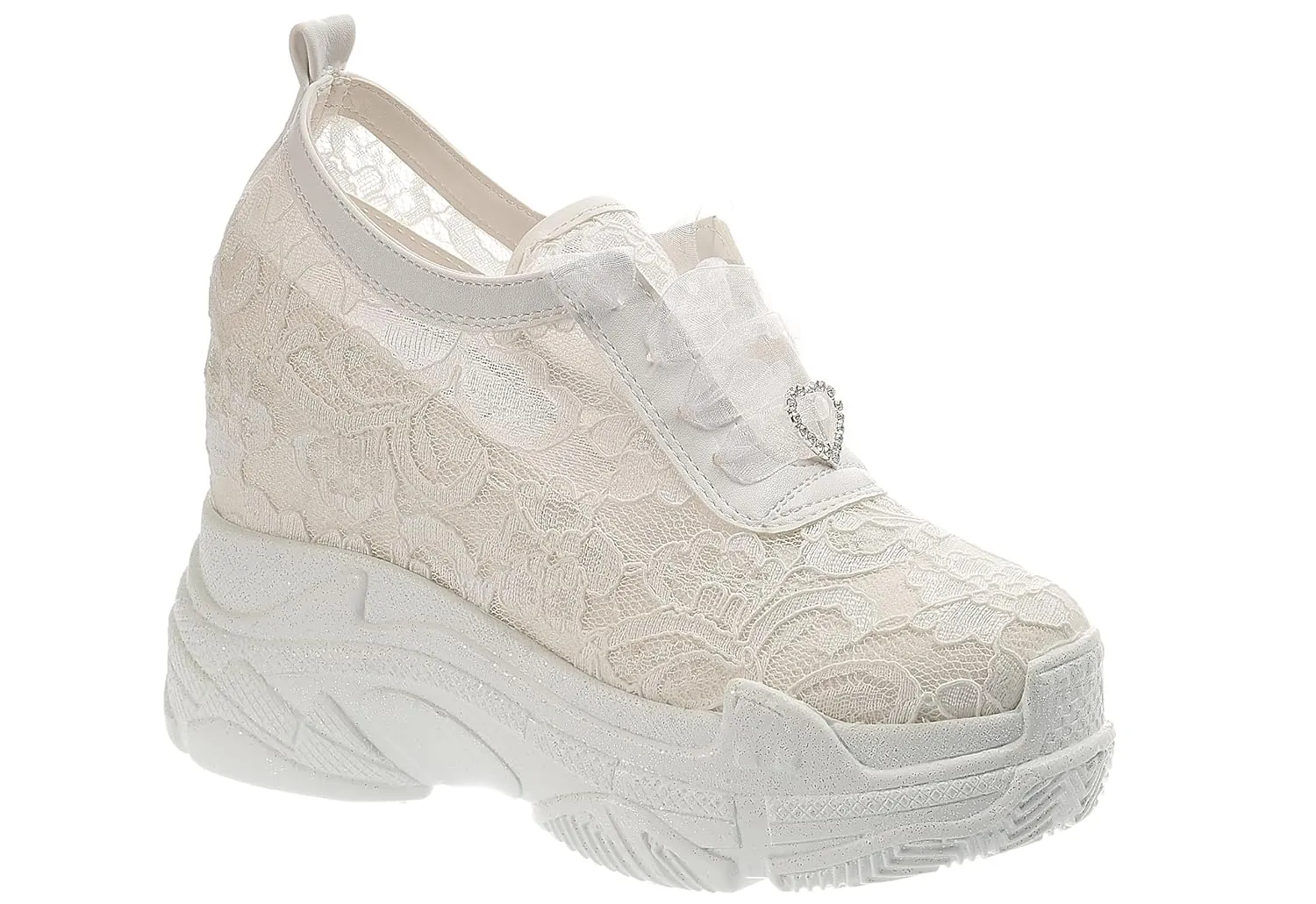 Bridal Shoes for Brides Internal Hidden Heel Comfortable 12cm (4 INC) heel height perfect comfort wide fit Sneakers personalized shoe (39 EUR / 8,5 US)
